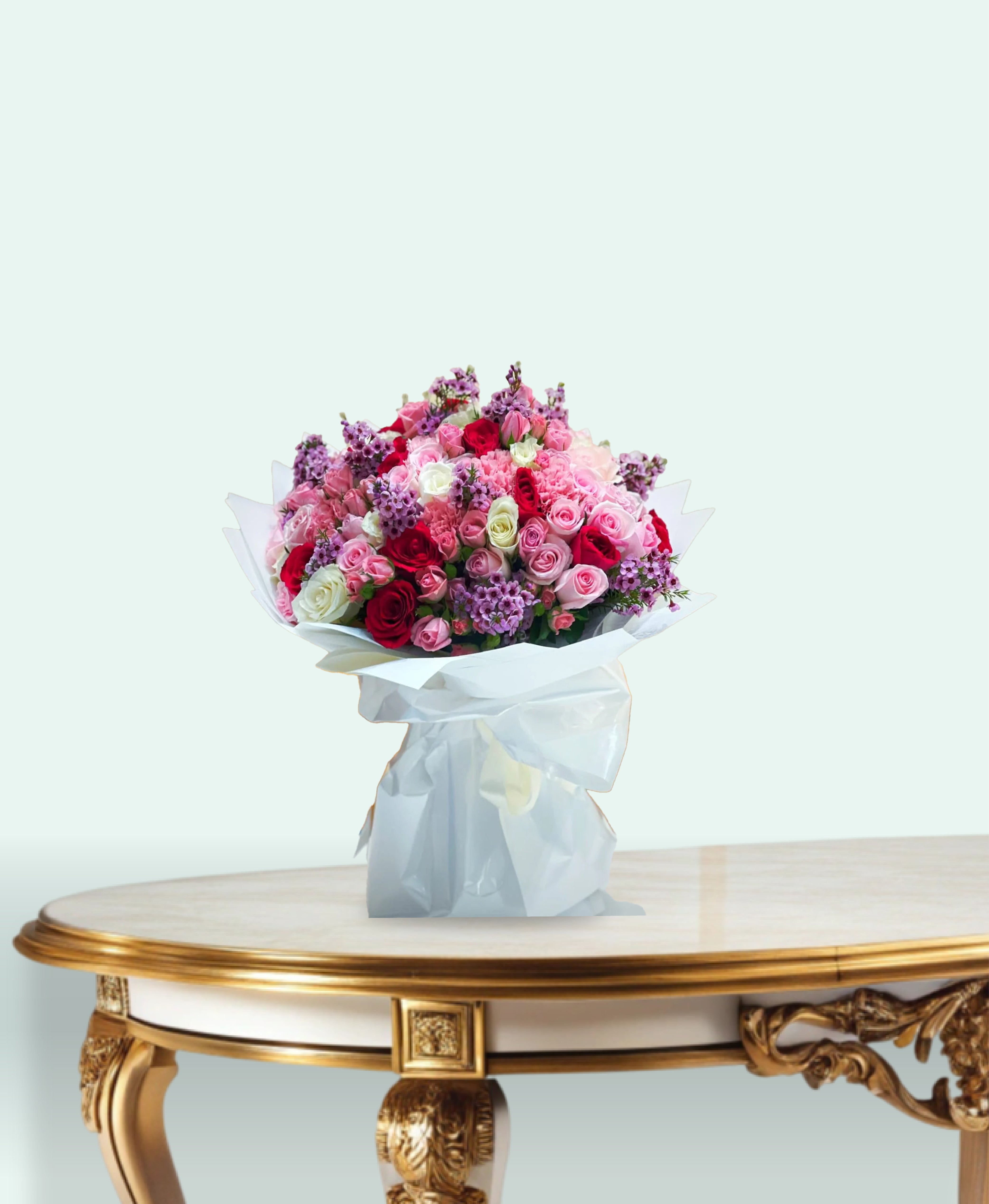 Pastel Symphony – Mixed Rose Bouquet
